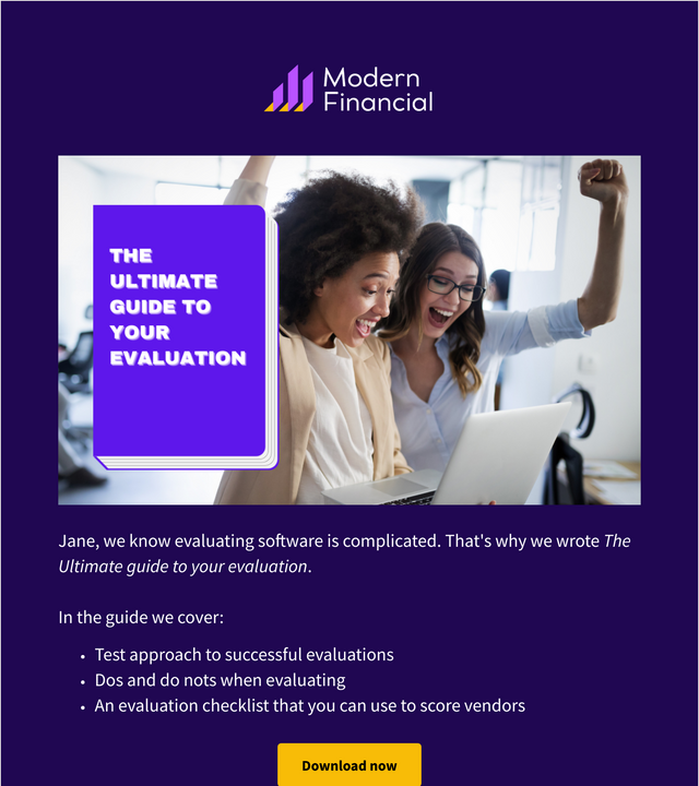 Screenshot of B2B eBook download email template template